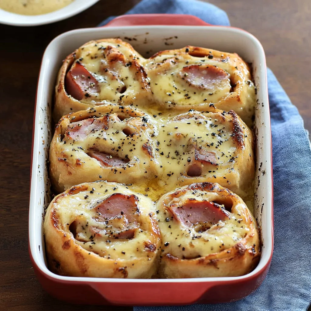 Baked Ham and Cheese Rolls with Honey Mustard Sauce: Irre…