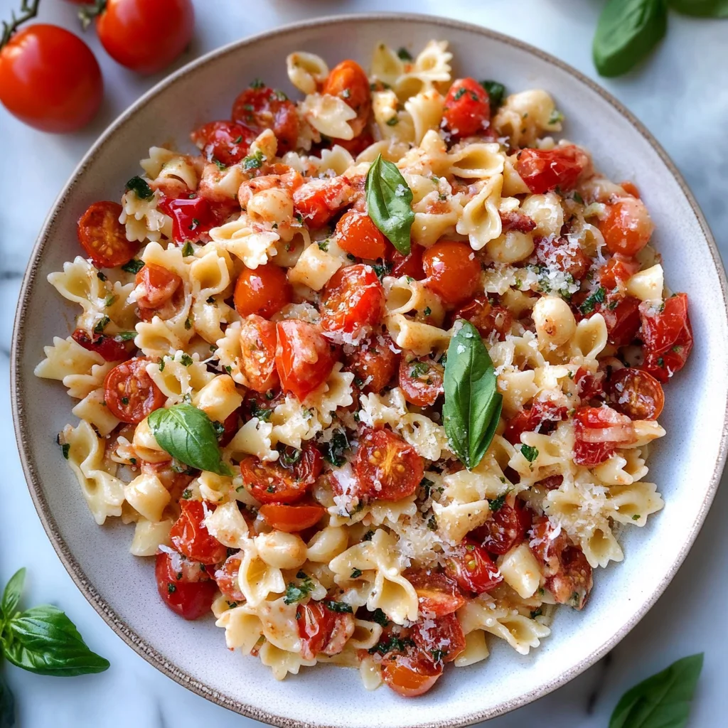 Cherry Tomato Bruschetta Pasta Salad: Fresh & Flavorful D…