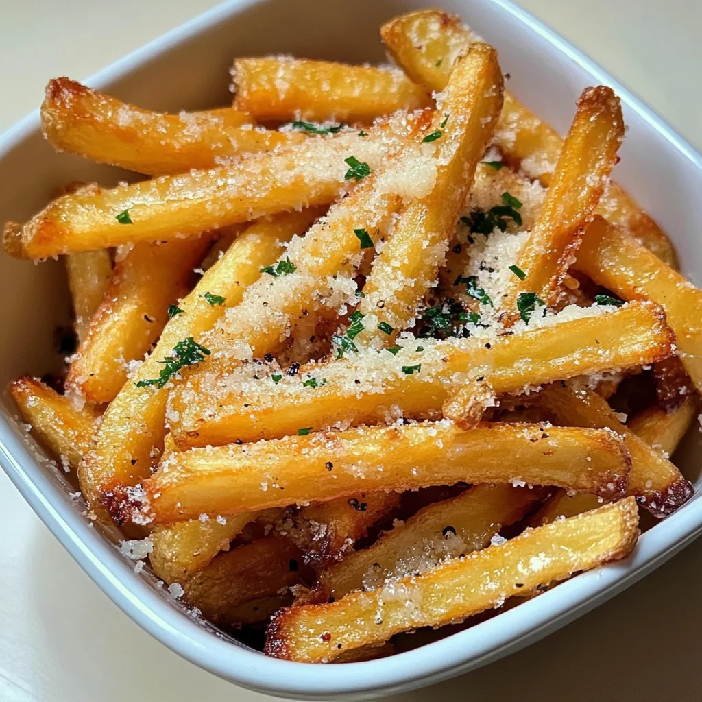 Crispy Garlic Parmesan Fries: Super Addictive Snack