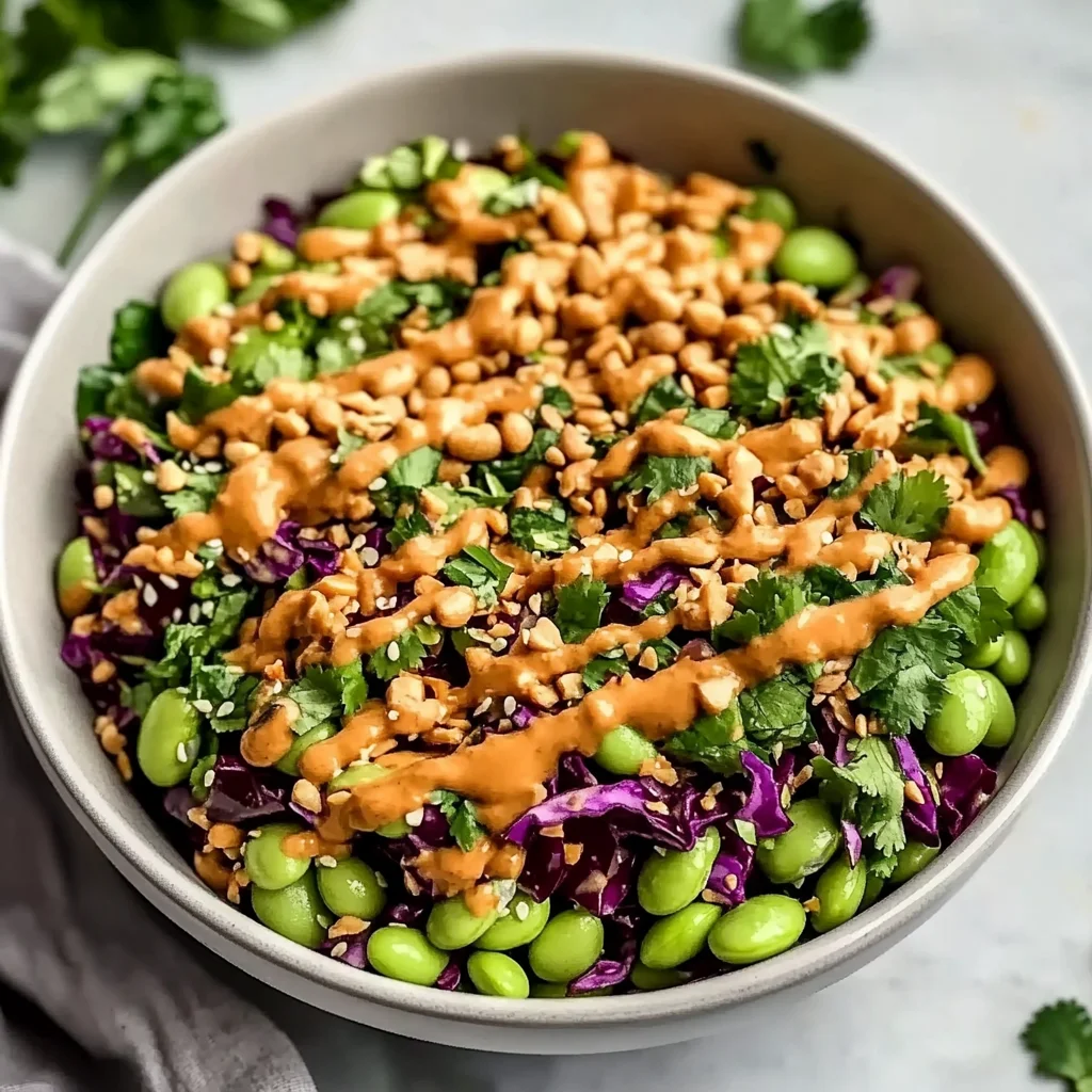 Crunchy Asian Edamame Salad with Peanut Dressing Recipe: …