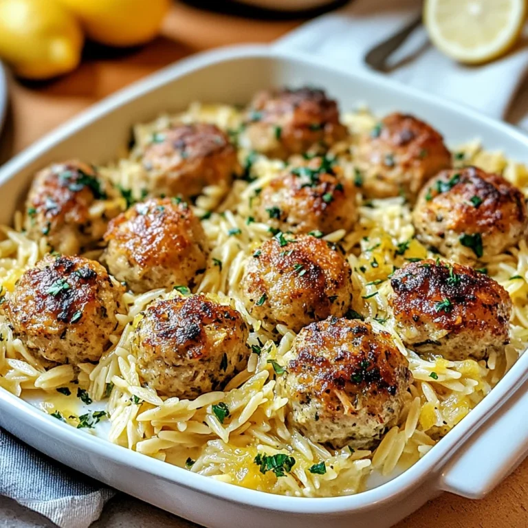 Greek Chicken Meatballs with Lemon Orzo: Flavor Explosion