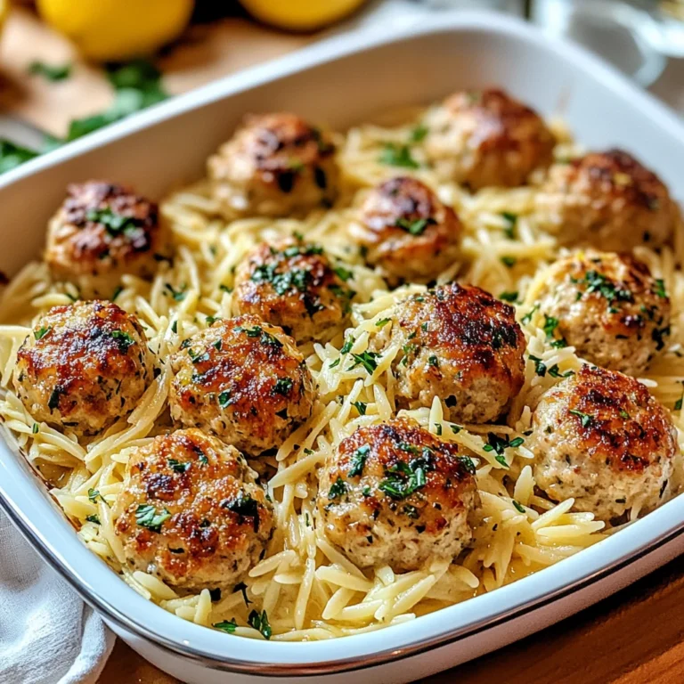 Greek Chicken Meatballs with Lemon Orzo: Zesty Delight
