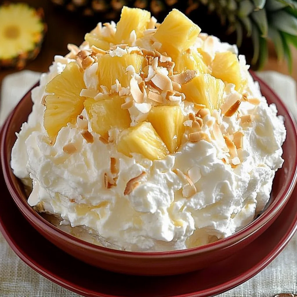 Hawaiian Pineapple Coconut Fluff: A Tropical Delight