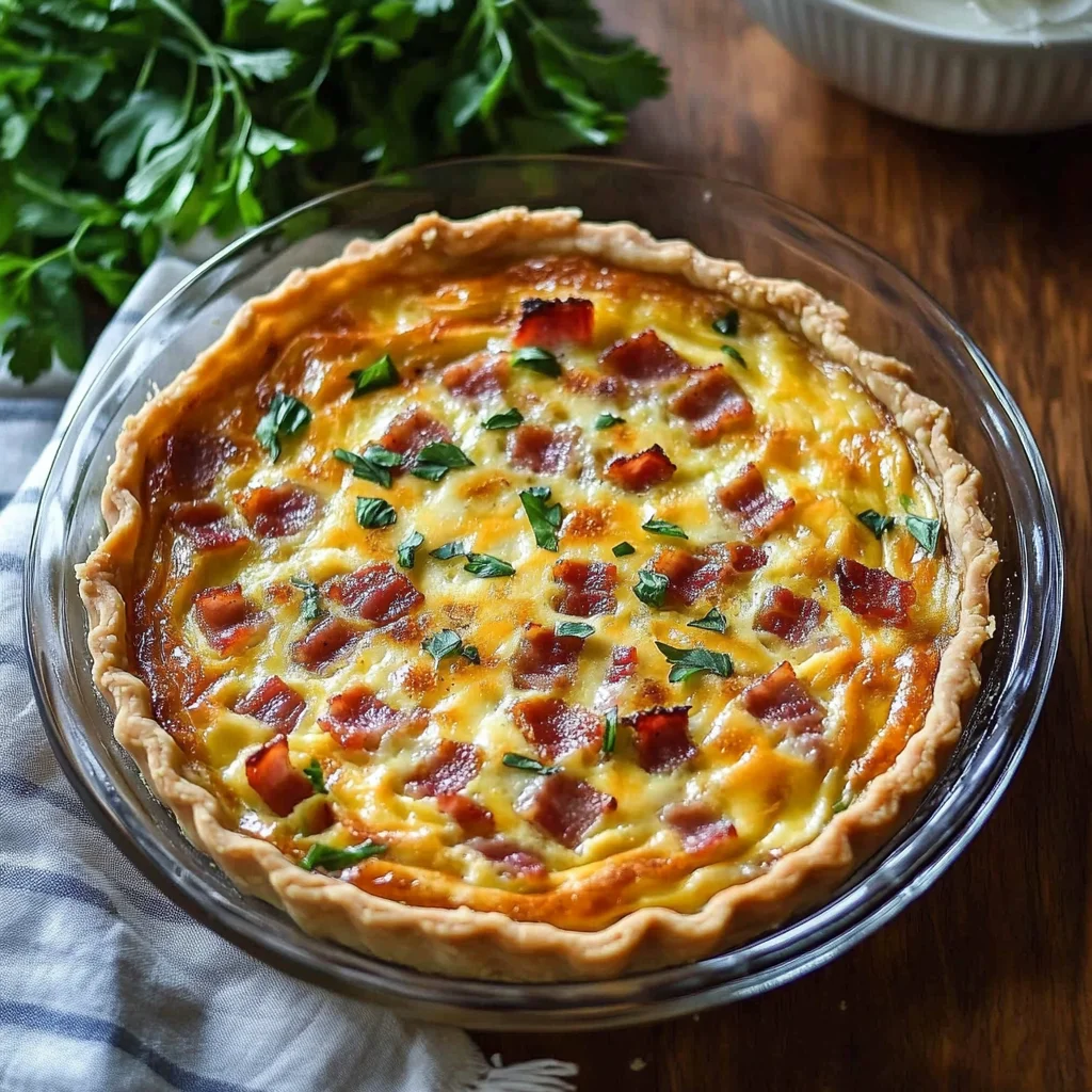 Homestyle Bacon and Cheese Quiche: A Savory Slice of Comfort