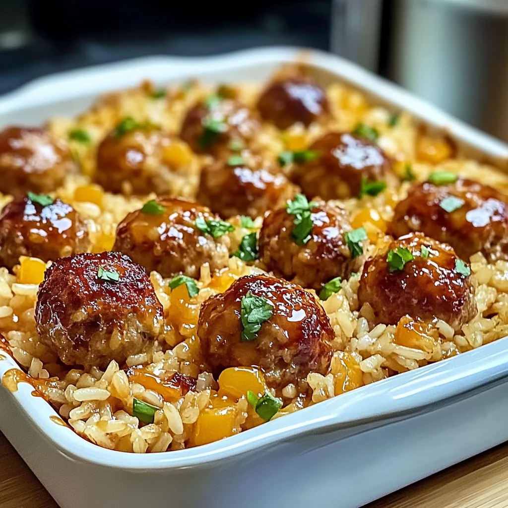Honey Garlic Meatball Rice Bake: A Cozy Family Delight