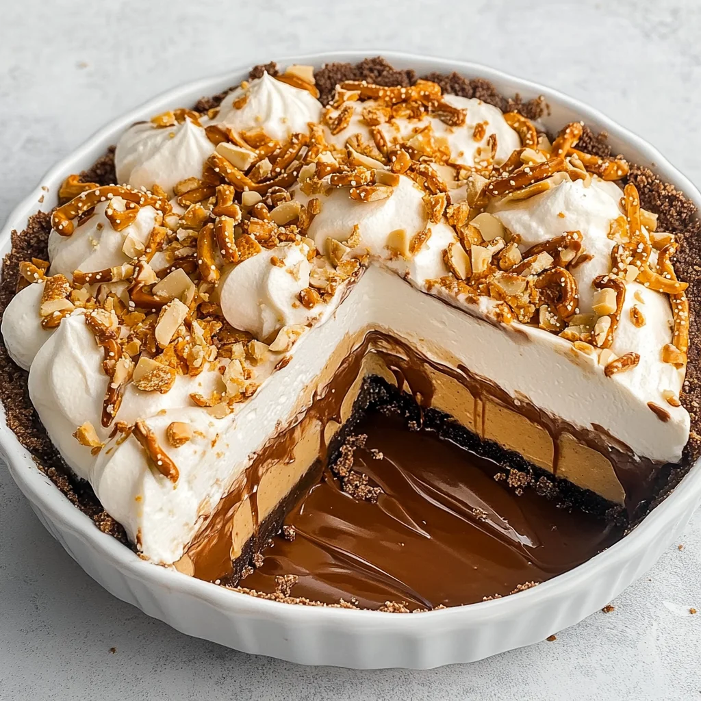 No-Bake Peanut Butter Chocolate Pretzel Pie: Irresistibly…