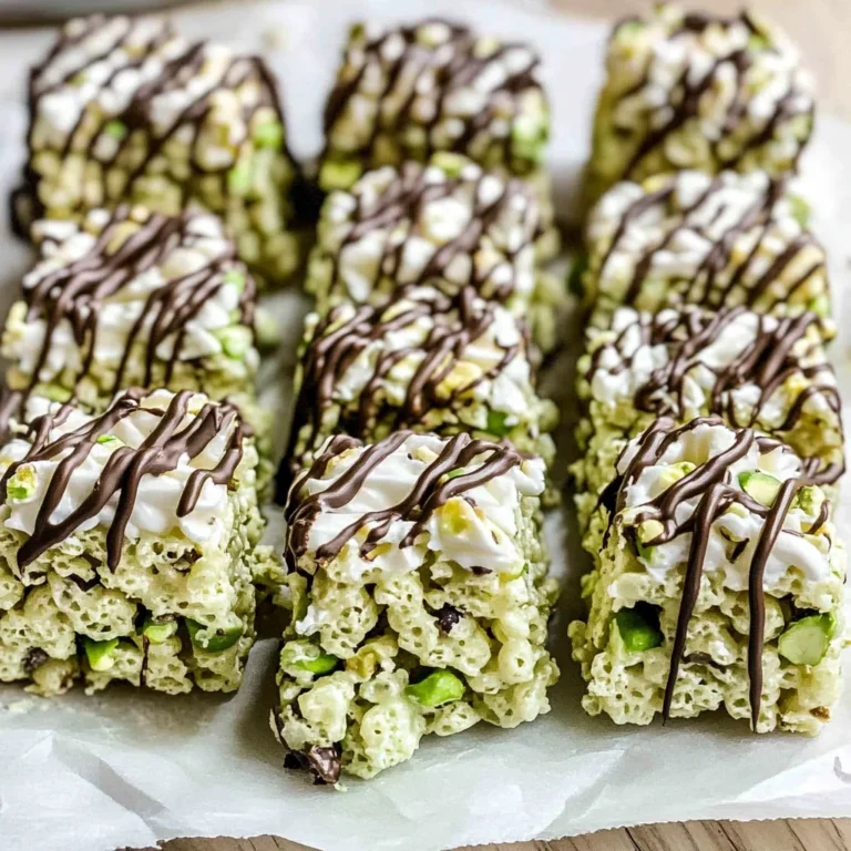 Pistachio Rice Krispie Treats with Dark Chocolate Recipe:…