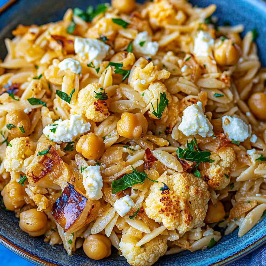 Roasted Cauliflower Orzo With Chickpeas and Feta: Delicio…