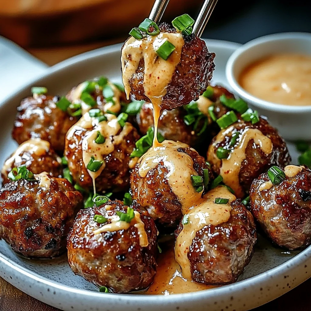The Best Korean BBQ Meatballs with Spicy Mayo Dip