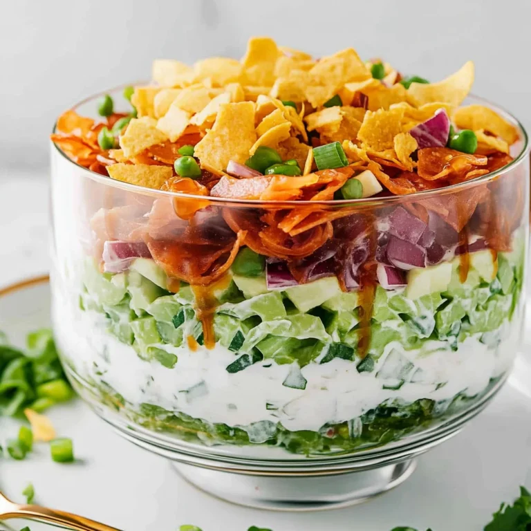 Traditional 7 Layer Salad: Fresh and Flavorful Delight