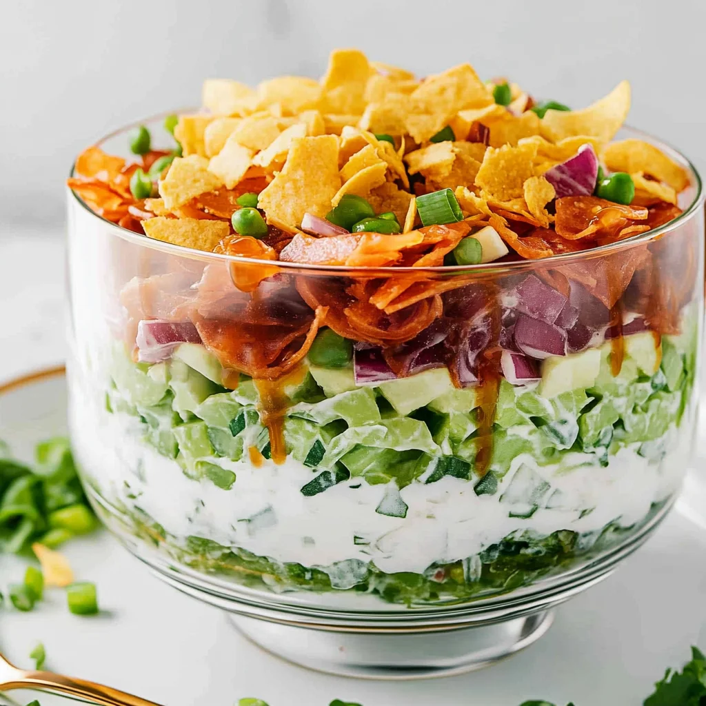Traditional 7 Layer Salad: Fresh and Flavorful Delight