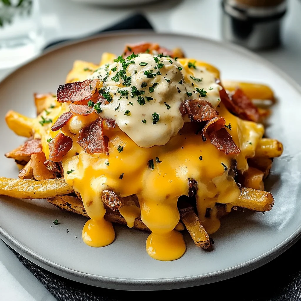 Ultimate Breakfast Poutine with Creamy Hollandaise Sauce:…